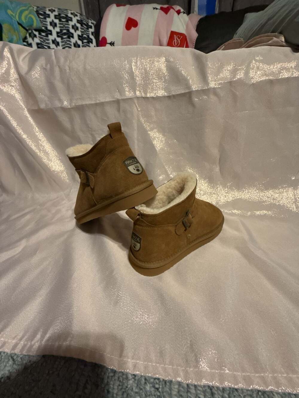 Pawz by Bearpaw Amy Suede Faux Fur Ankle Boots